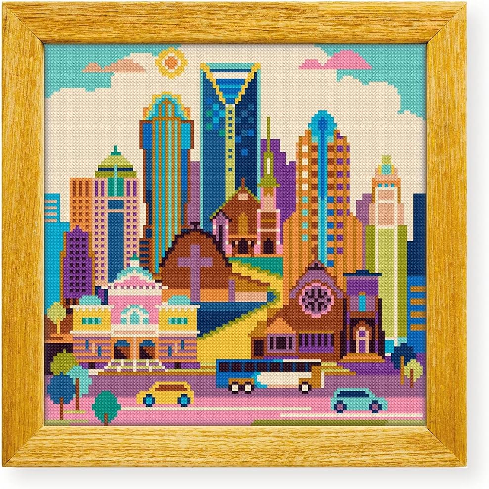 Awesome Pattern Studio Charlotte USA DS328, Diamond Painting Kit, Diamond Art Kits for Adults, Full Drill 5D Diamond Dots Kits. All Items Included.