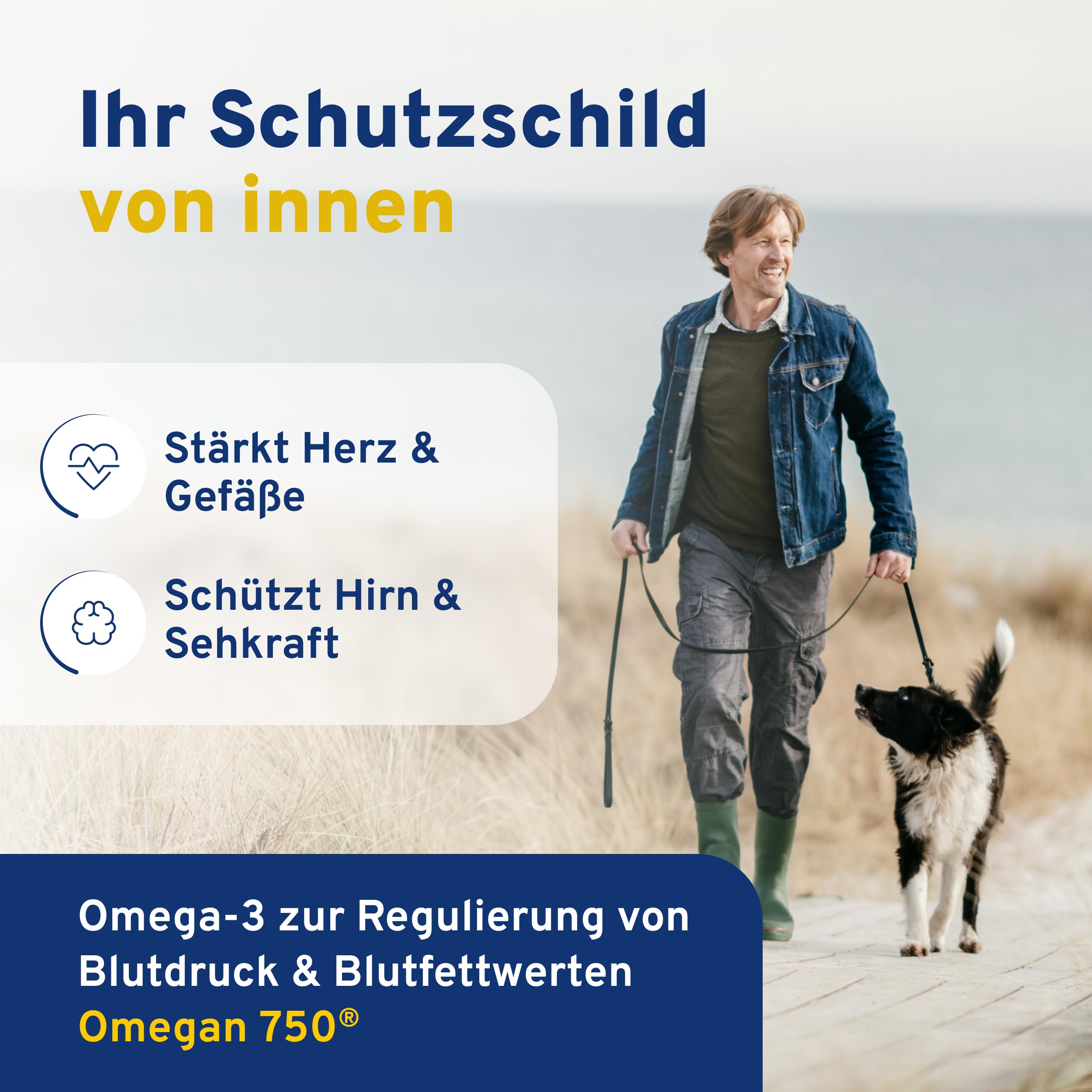Omega 3 aus Fischöl frei von Antibiotika (120 Kapseln) - nachgewiesene Qualität nach EU-Arzneimittelstandard - 750 mg EPA & DHA pro Kapsel - patentiertes Destillationsverfahren entfernt Schadstoffe
