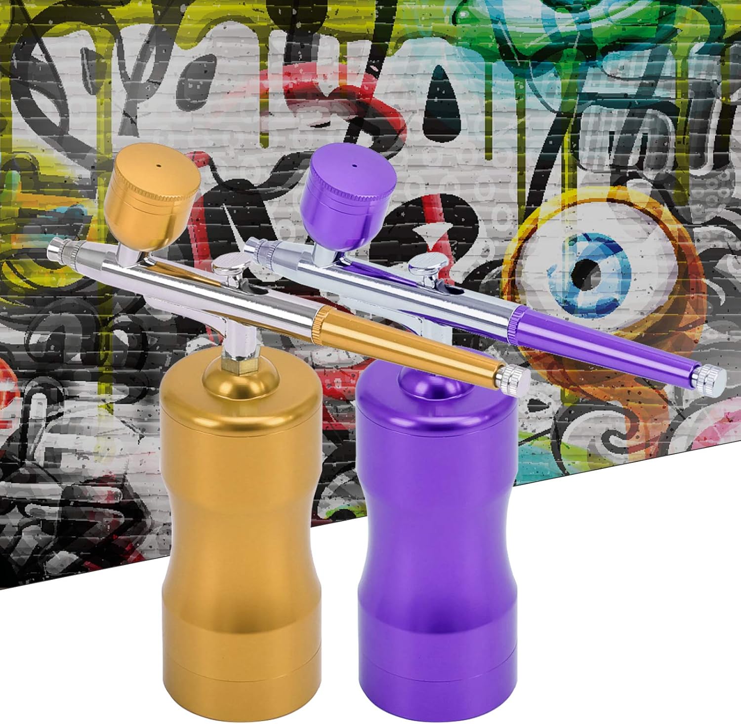 Asany Airbrush Set,Portable Mini Airbrush Set with Compressor, Cordless Airbrush Kit for Makeup,Painting, Handheld Airbrush for Cake Decorating, Nail Design, Tattoo (Golden)