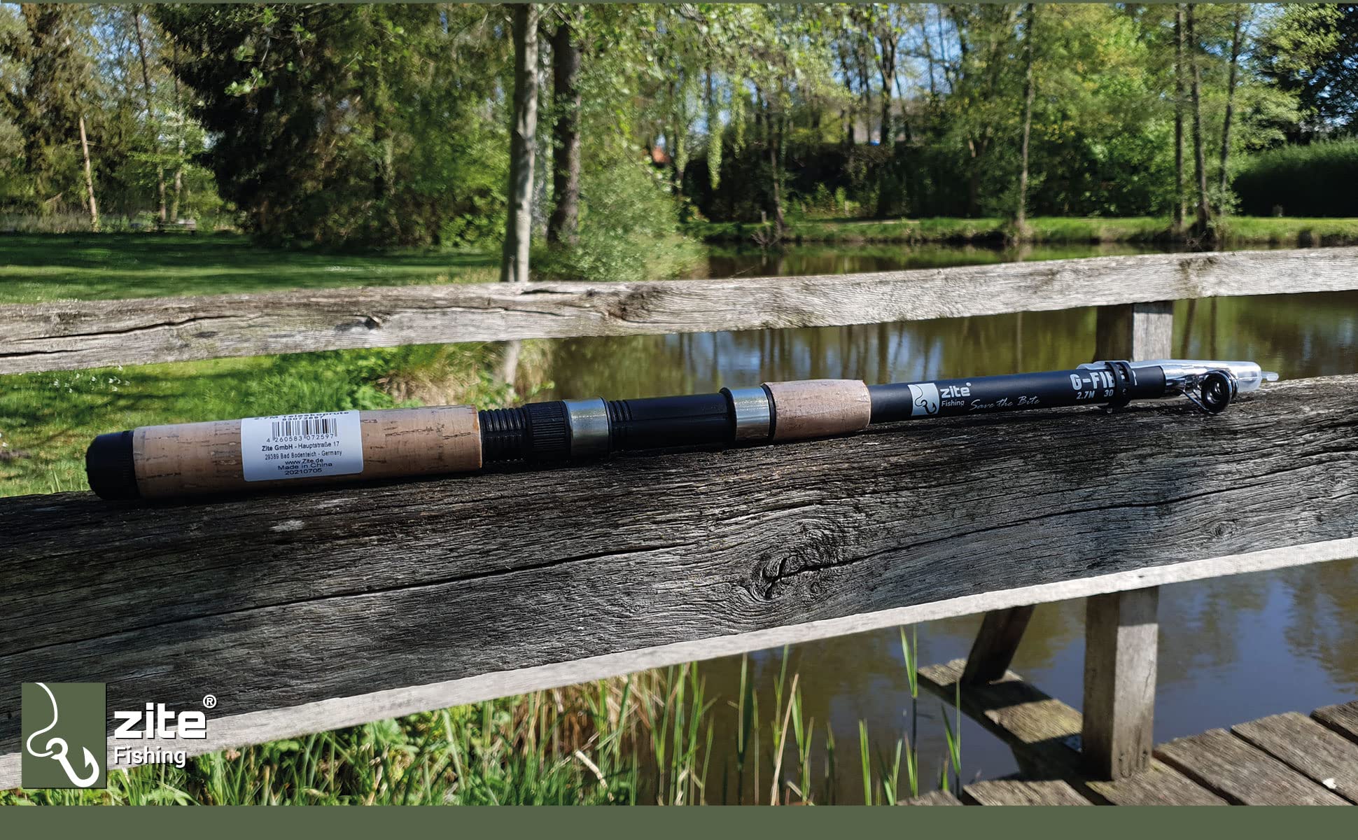 Zite Fishing Angelruten Set | 2 Stück Teleskop-Rute 2,70m 30-80g | Spinnrute mit Fiberglas-Blank | Allround-Rute mit Komfort-Korkgriff | Auch für Kids & Anfänger