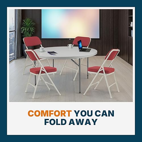 Miniatura 19 de OEF Furnishings Serie OEF3200 Sillas plegables de vinilo de alta calidad, resistentes, de grado industrial, asiento ultra acolchado de 2 pulgadas,