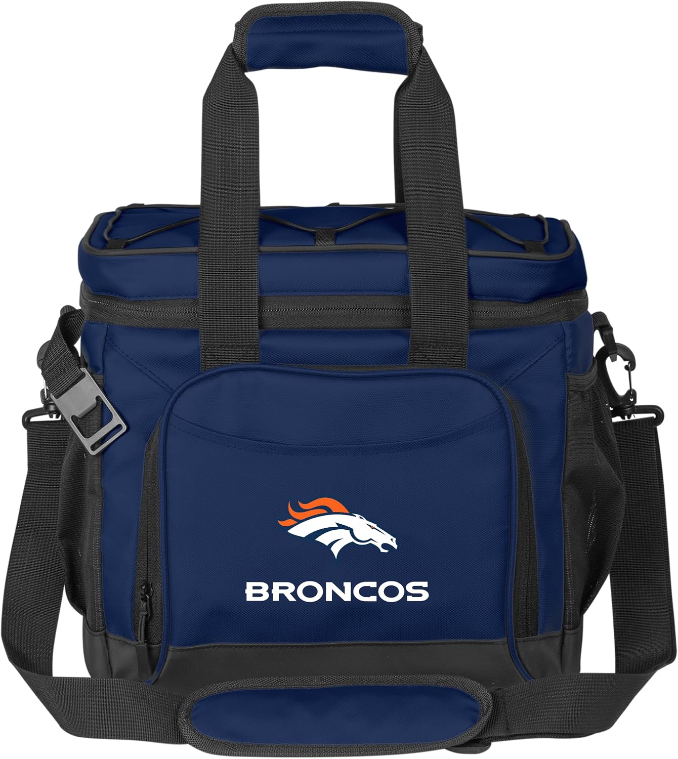 FANMATS NFL Denver Broncos 24 Can Flex Cooler — Leak-Proof Lining | 24 Can Capacity | Built-in Bottle Opener | Team Color