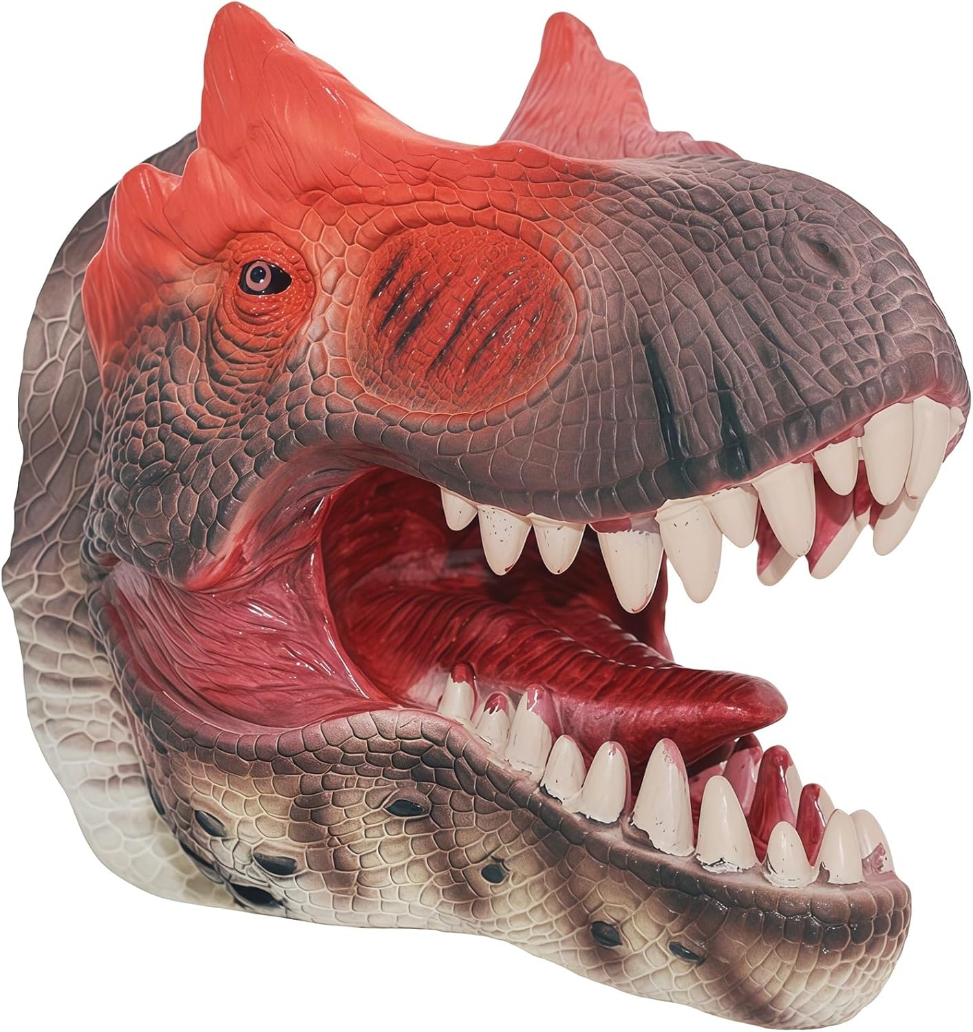 Gemini&Genius Allosaurus Dinosaur Hand Puppet -Scary Toy for Kids- Soft Rubber Dino Head Hand Puppet Toy for Role Play, Storytelling, Cake Topper, Halloween Decoration