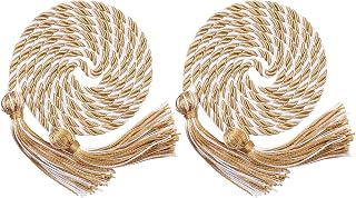 2 Pack Graduation Honor Cords with Tassel 68" (Antique Gold White) | High School College Ceremony Accessories, Fit Bachelor, Master, Doctor Students, Photo Prop