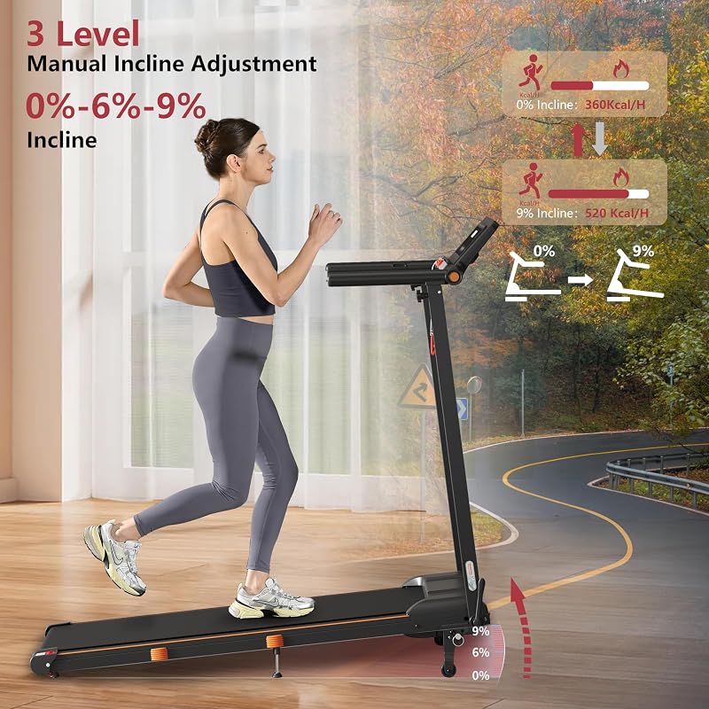 Portable Desk Treadmill for Home, 3.0HP Walking Pad with Incline & Handle, 3 in 1 Compact Removable Desk Workstation Folding Small Walking Treadmills 300 Lbs Capacity for Home Office image 2