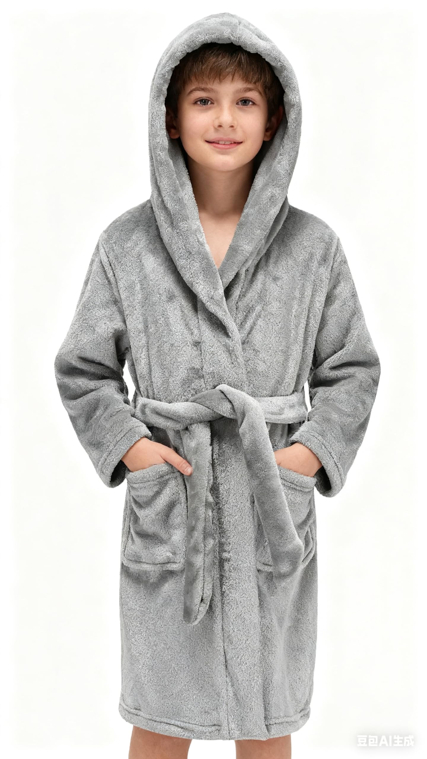 DNggAND Boys Girls Bathrobes,Toddler Boy Girl Robes,Children's Plush Soft Coral Fleece Hooded Pajamas Sleepwear for Kids