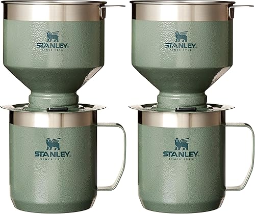 Vista 7 de Stanley Perfect Brew Pour Over Set con taza de campamento, filtro reutilizable, sin BPA, cafetera de acero inoxidable fácil de limpiar, color negro