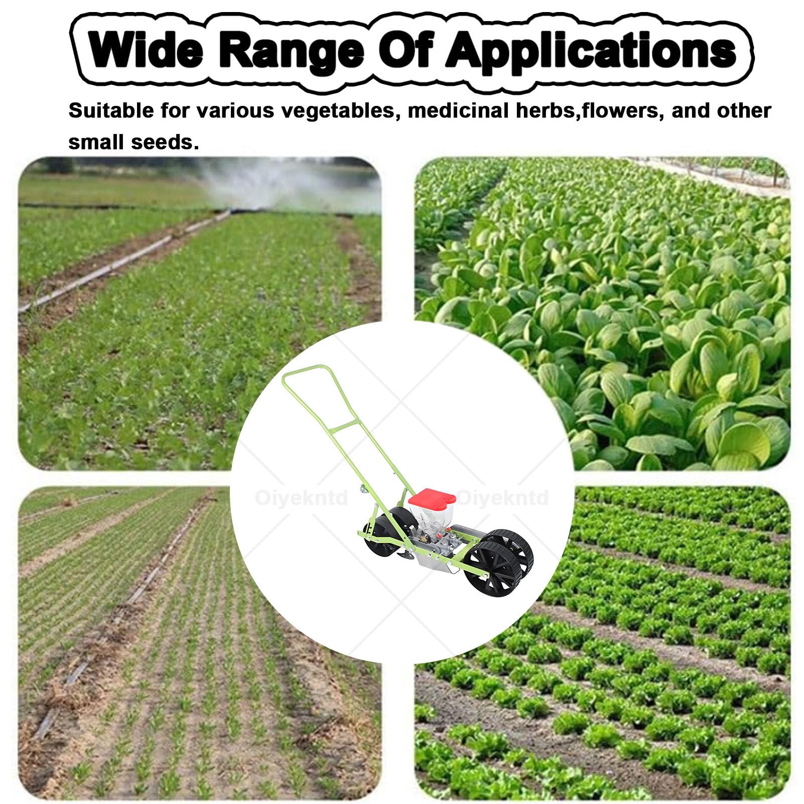 Jardinière manuelle de semences pour potager, outil de plantation de précision pour petites graines, semoir à 2 rangées pour un jardinage extérieur efficace