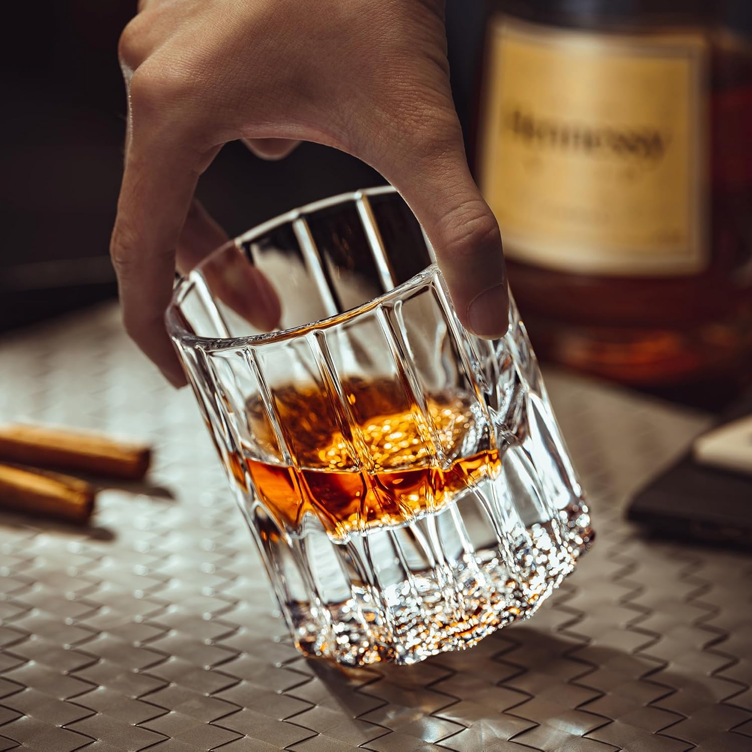 Whiskey Glasses, Heavy-base Rocks Glasses, 7.5oz Whisky Glass Sets Of 4, Bourbon Glass Gift For Men, Old Fashioned Glass Suitable For Scotch, Liquor, Rum, Cognac, Vodka& Rocks Cocktails - Image 3