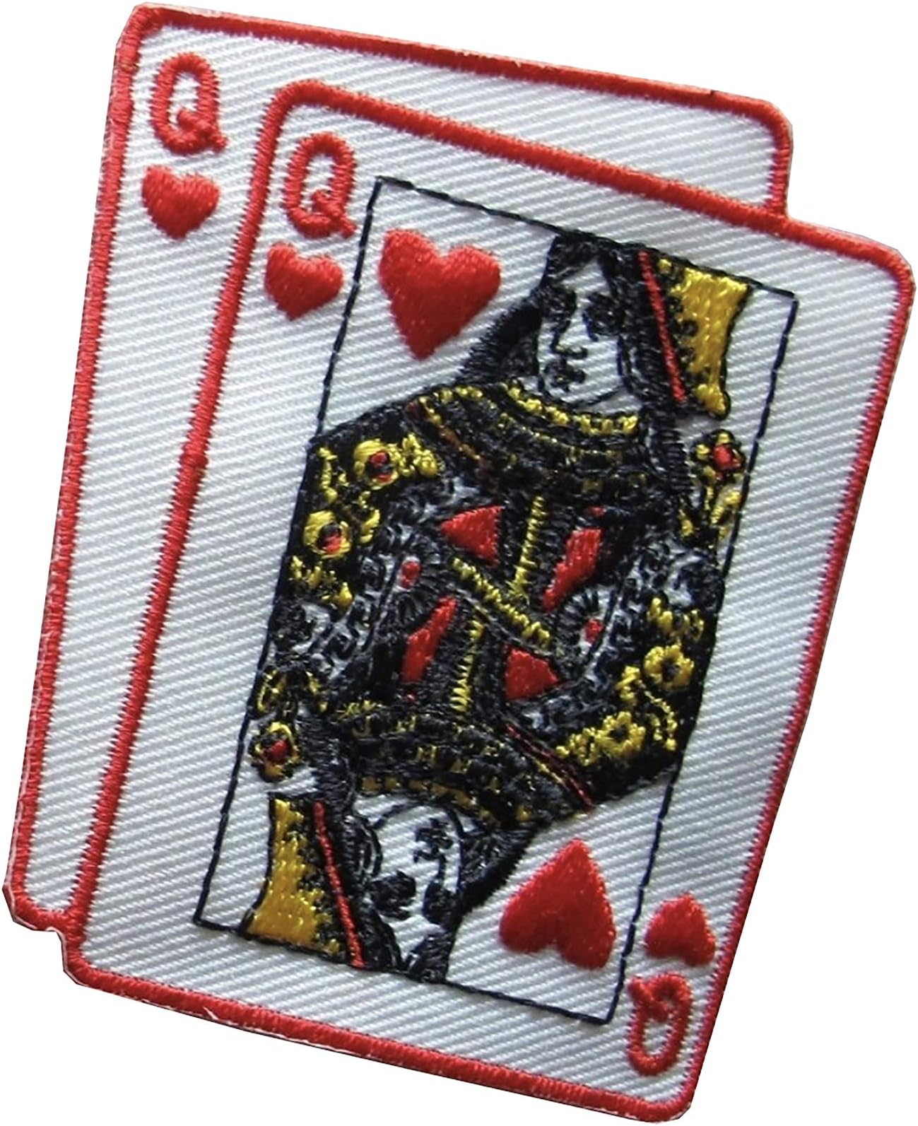 #2792 Poker Card Queen of Hearts Embroidery Iron On Applique Patch by ETDesign (2 1/4" x2 7/8")
