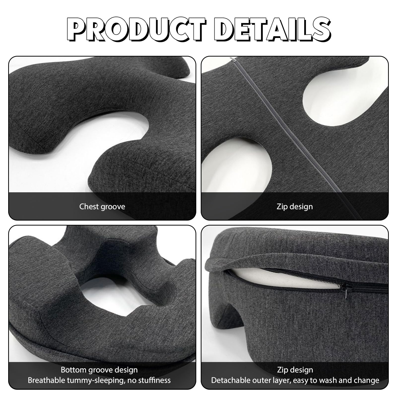 Juego de cojín de Masaje para el Pecho y el Rostro, cojín de Masaje con Agujero para la Cabeza, Suave y cómodo, Soporte para el Pecho, para Cama, salón, hogar, Dormitorio