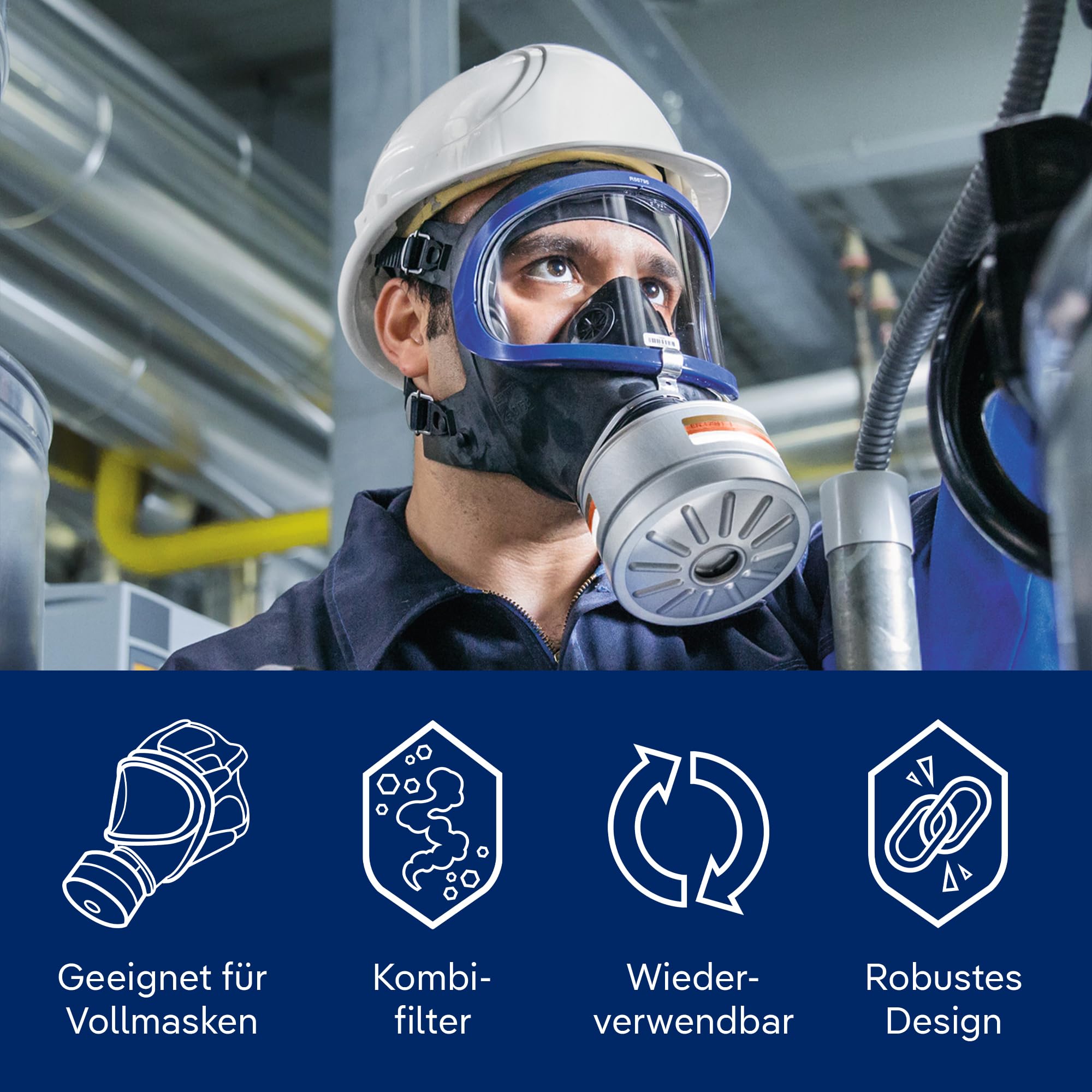 Dräger X-plore Rd40 Kombi-Filter A2 P3 Nuklear für Gase, Dämpfe, Partikel & Radioaktives Jod, Ersatzfilter für Schutzmaske, 1Stk.