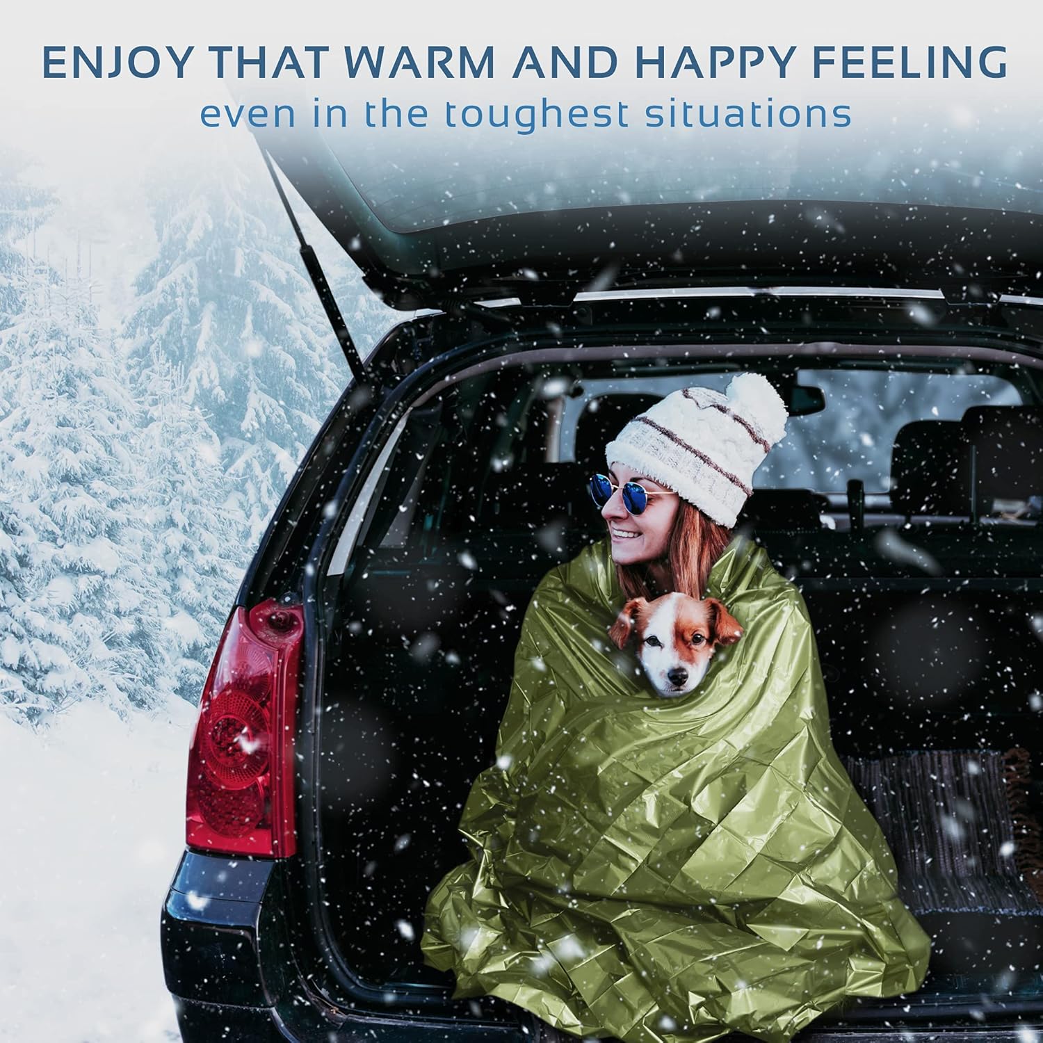 SLFORCE Emergency Blankets for Survival, 4 Pack of Gigantic Space Blanket. Comes with Four Extra-Large Mylar Blankets, Compass, and Zipper Bag. The Best Thermal Space Blankets (4, Green, Extra Large) : Sports & Outdoors