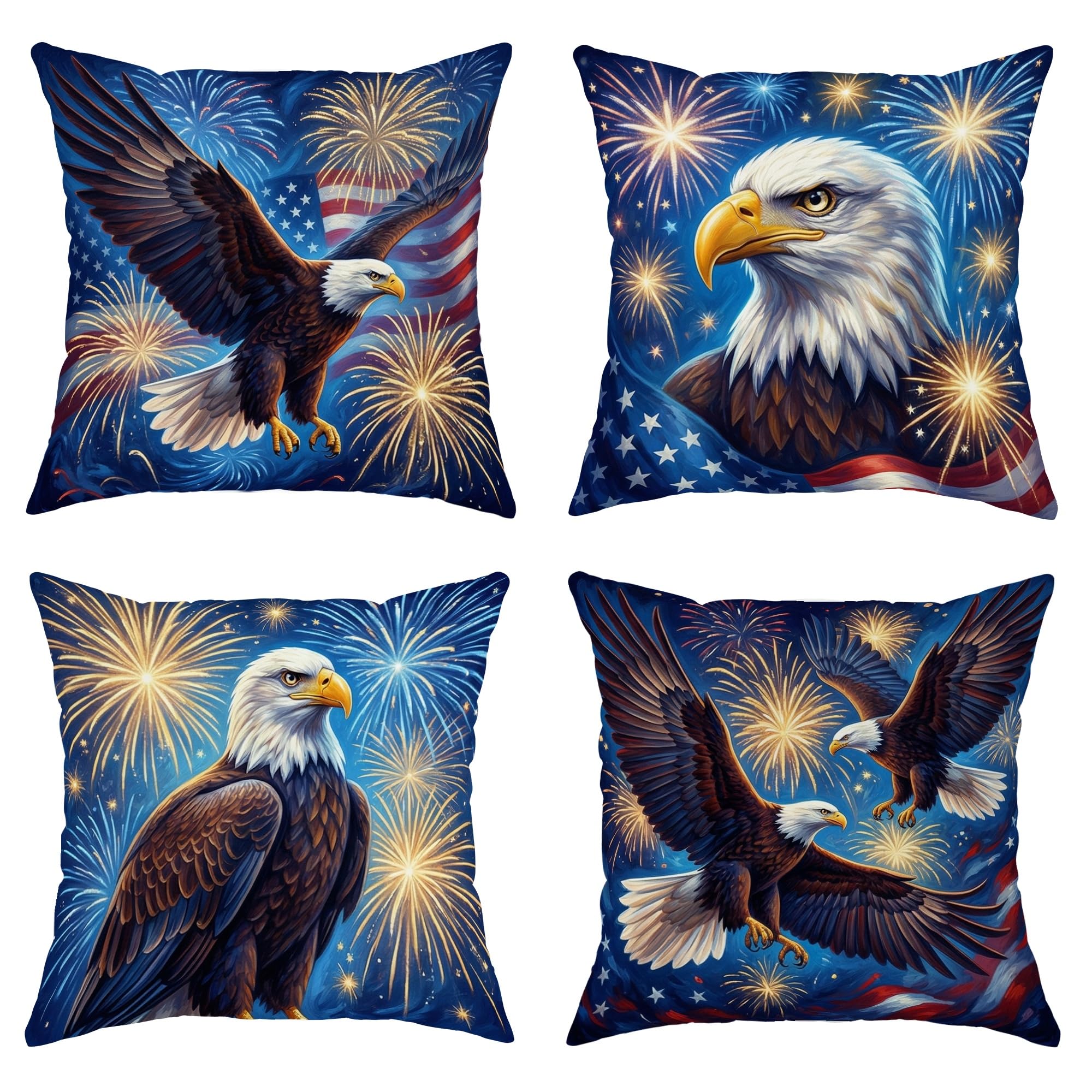 Housses de coussin drapeau américain lavables pour une déco de salon festive