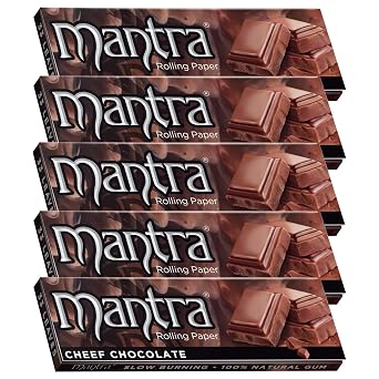 Mantra 1 1/4" 78mm Chocolate Rolling Papers - 5 Booklet Multipack