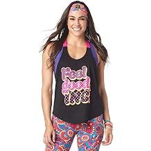 Zumba Womens Athletic Dance Fitness Open Back Workout Tank Tops for Women