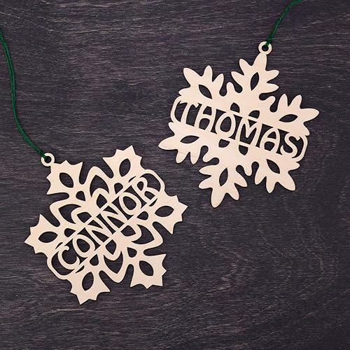 Miniatura 4 de Set of 5 Wooden Personalized Gifts - Engraved Christmas Ornament, Wood Christmas Tree Ornament, Xmas Decor, Custom Christmas Gift