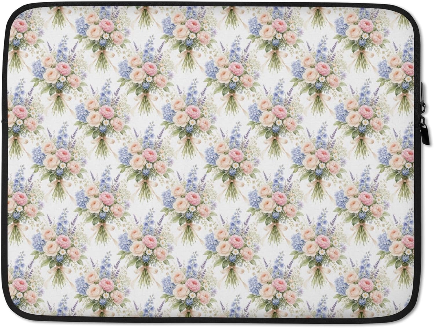French Country Watercolor Bouquet Flowers Floral Pattern Graphic Laptop Sleeve