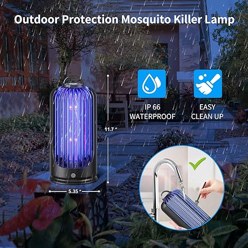 Miniatura 6 de Trampa para insectos voladores para mosquitos, mosquitos, moscas, polillas, trampas para moscas de frutas para interiores y exteriores, exterminador