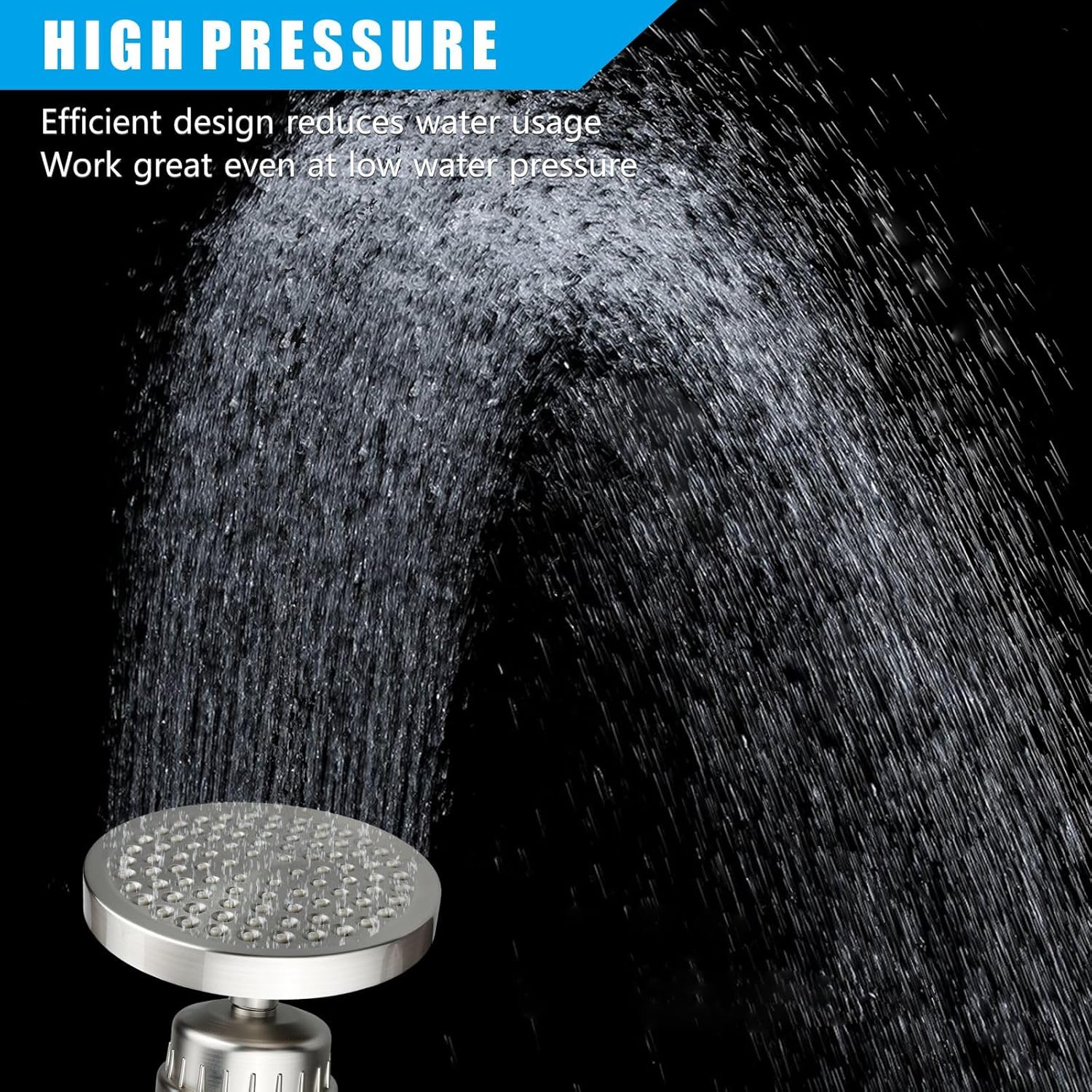 6" High Pressure Filter Rain Shower Head with 3 Pack Filtered Cartridges, Brushed Nickel