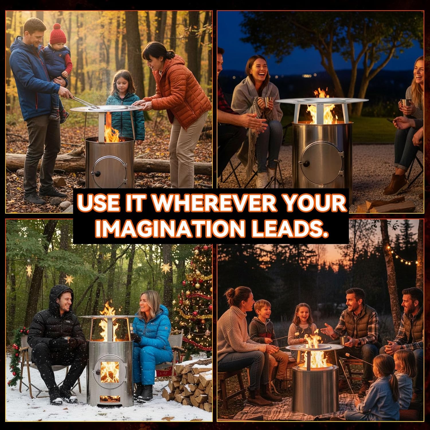 19.5" Heat Deflector for Solo Stove Bonfire, 304 Stainless Steel Fire Pit Heat Diffuser with Portable 3-Leg Design & Storage Bag, Heat Plate Captures Rising Heat & Redirects Warmth Outward for Camping