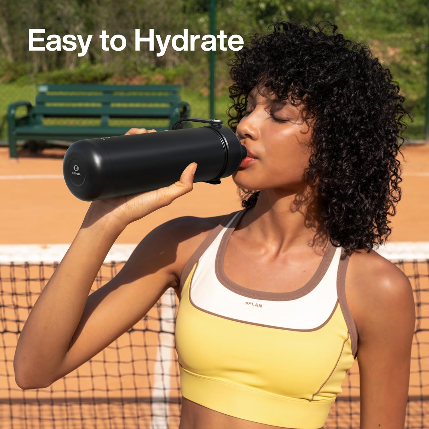 ENCOOL Insulated Water Bottle with Straw Stainless Steel Water Bottle, Leak-Proof, BPA-Free, Double Wall Vacuum Keeps Cold for 24 Hours for Sports, Travel, School (26 oz, Black Night) - Image 7