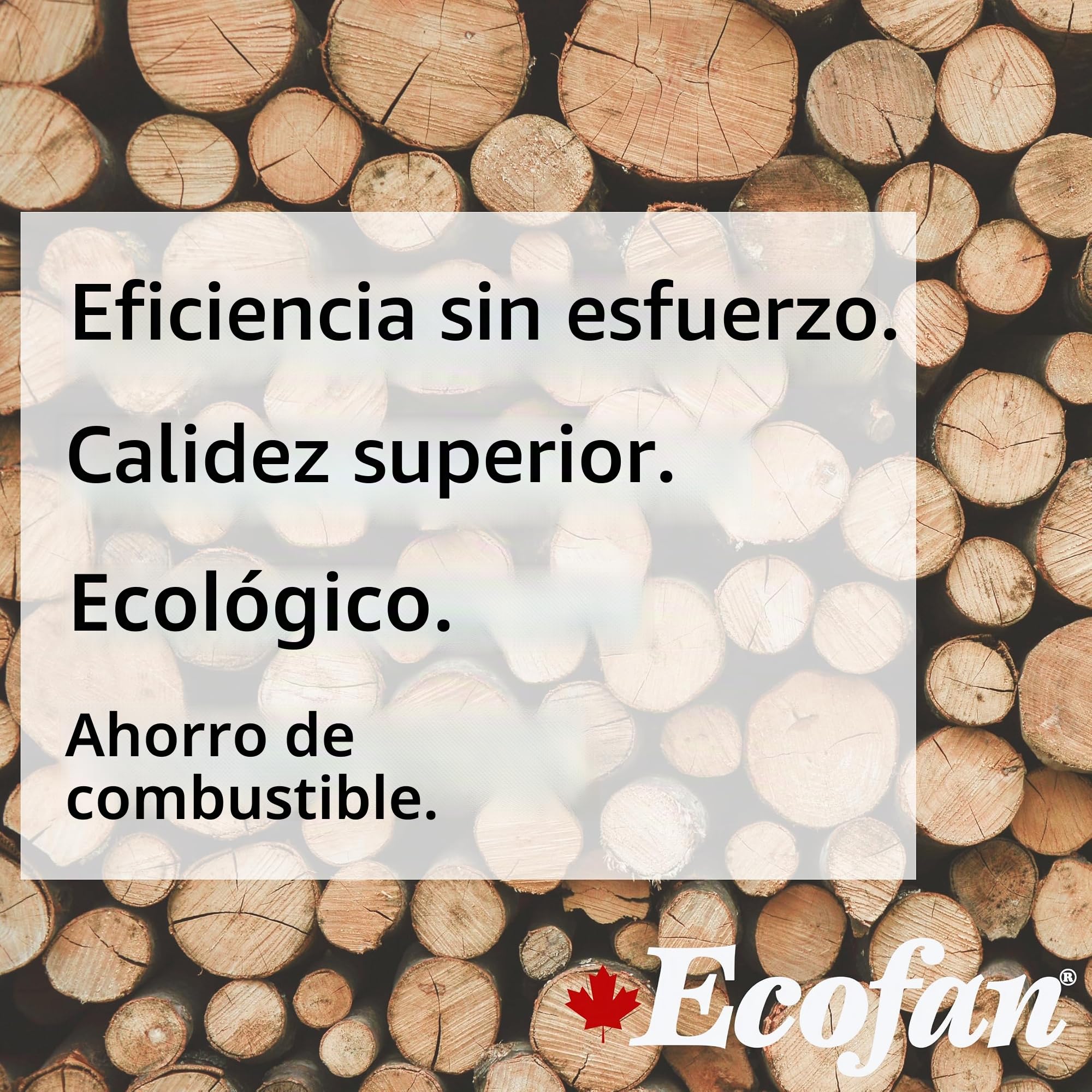 Ecofan 812AMXBX Ventilador de estufa de leña alimentado por calor, negro, bilingüe