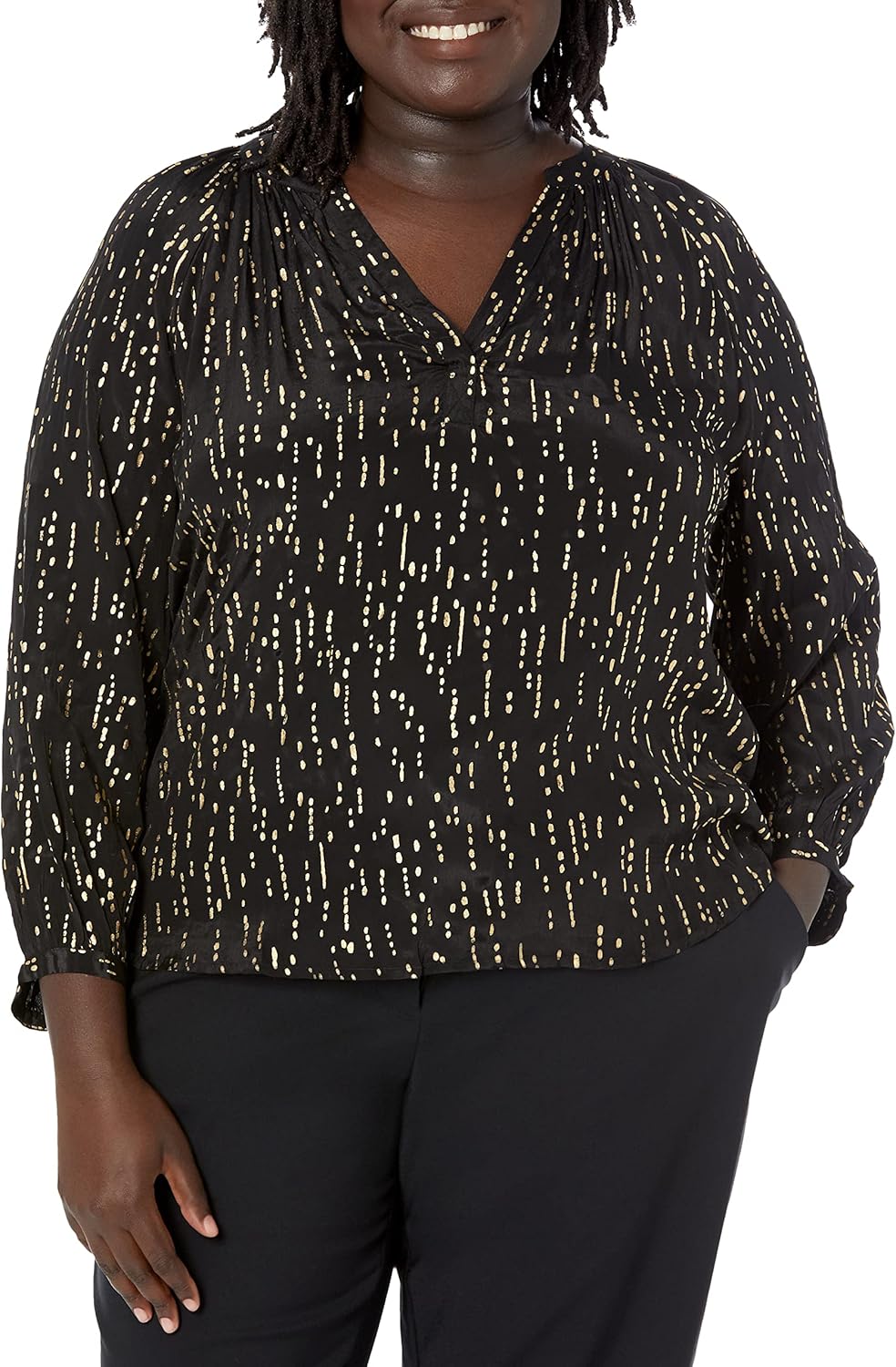 Velvet by Graham & Spencer Womens Nixie Knotch Neck Short Sleeve Blouse