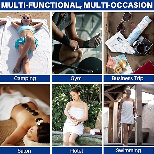 Miniatura 6 de NDWLNYDM Juego de toallas de baño desechables portátiles suaves para hotel, baño, spa, viajes, campamento, altamente absorbentes, 55 x 27.5