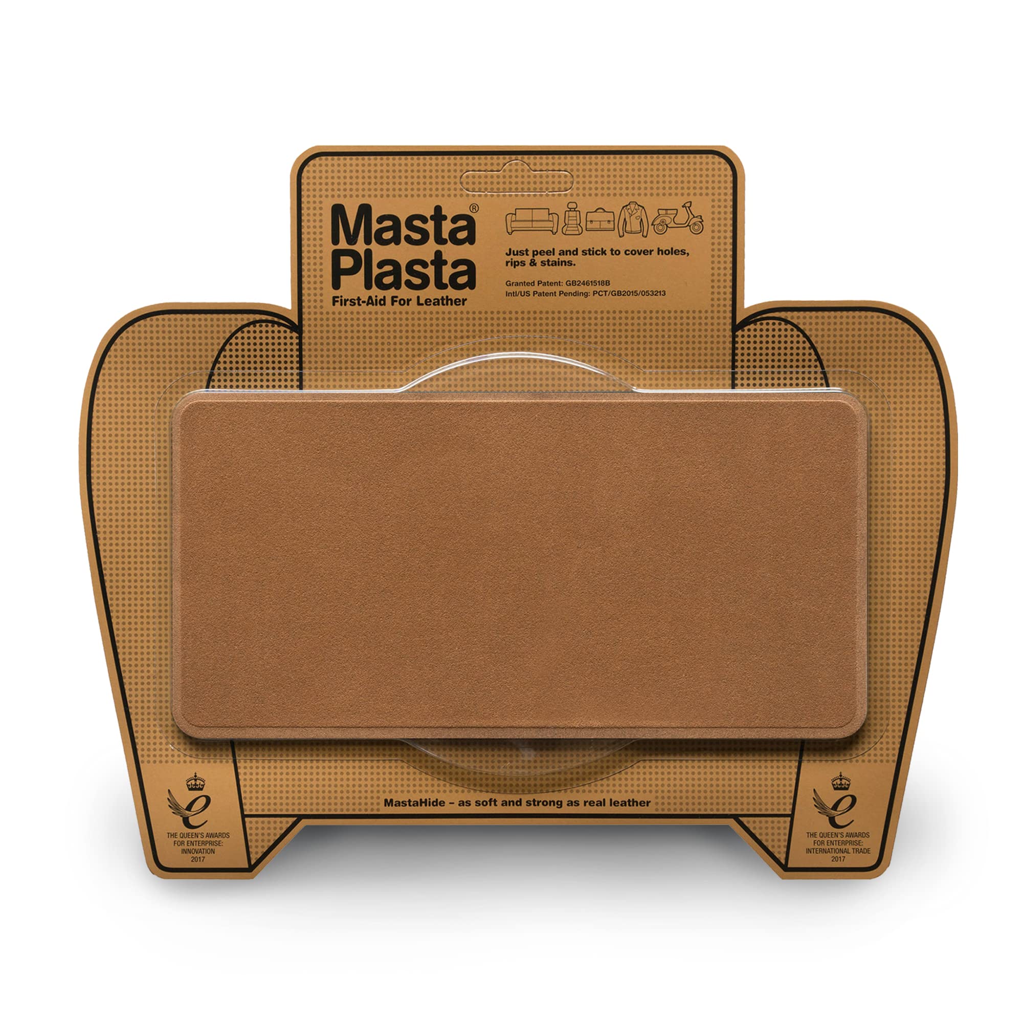MastaPlasta Premium Suede and Velvet Fabric Repair Patch Self Adhesive - Tan 20cm x 10cm (8in x 4in). Upholstery-Quality Repair Patches for Sofas, Car Seats, Bags, Jackets, DIY