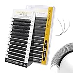 NAGARAKU W Shape Eyelash Extension 3D Volume Cluster Premade Fans Eye Lashes Faux Mink Matte Black Easy Fanning False Eyelashes (0.07mm DD curl 13mm)