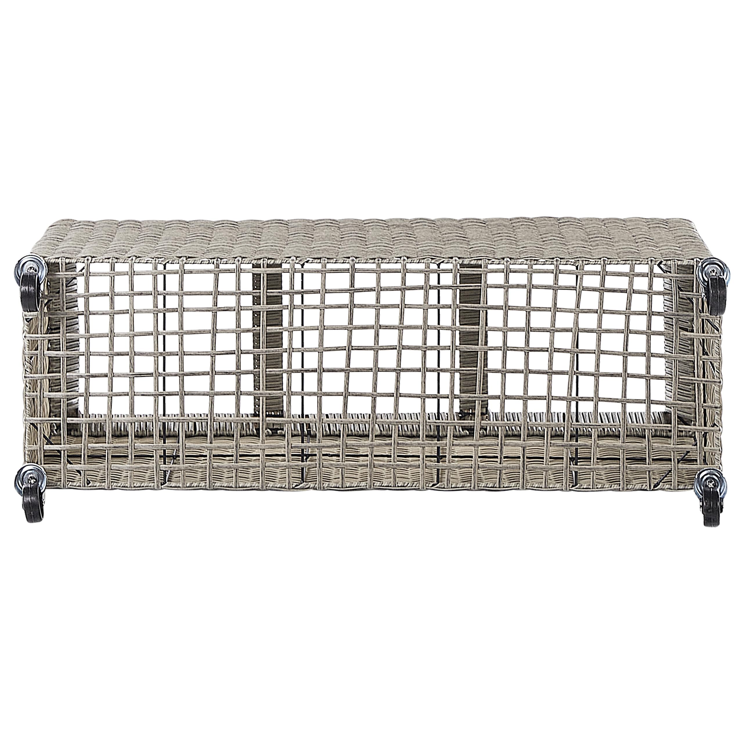 Garten Blumenkasten mit Rollen Rattan braun rechteckig Pflanzkasten Boho  Bellis : Beliani: Amazon.de: Garten