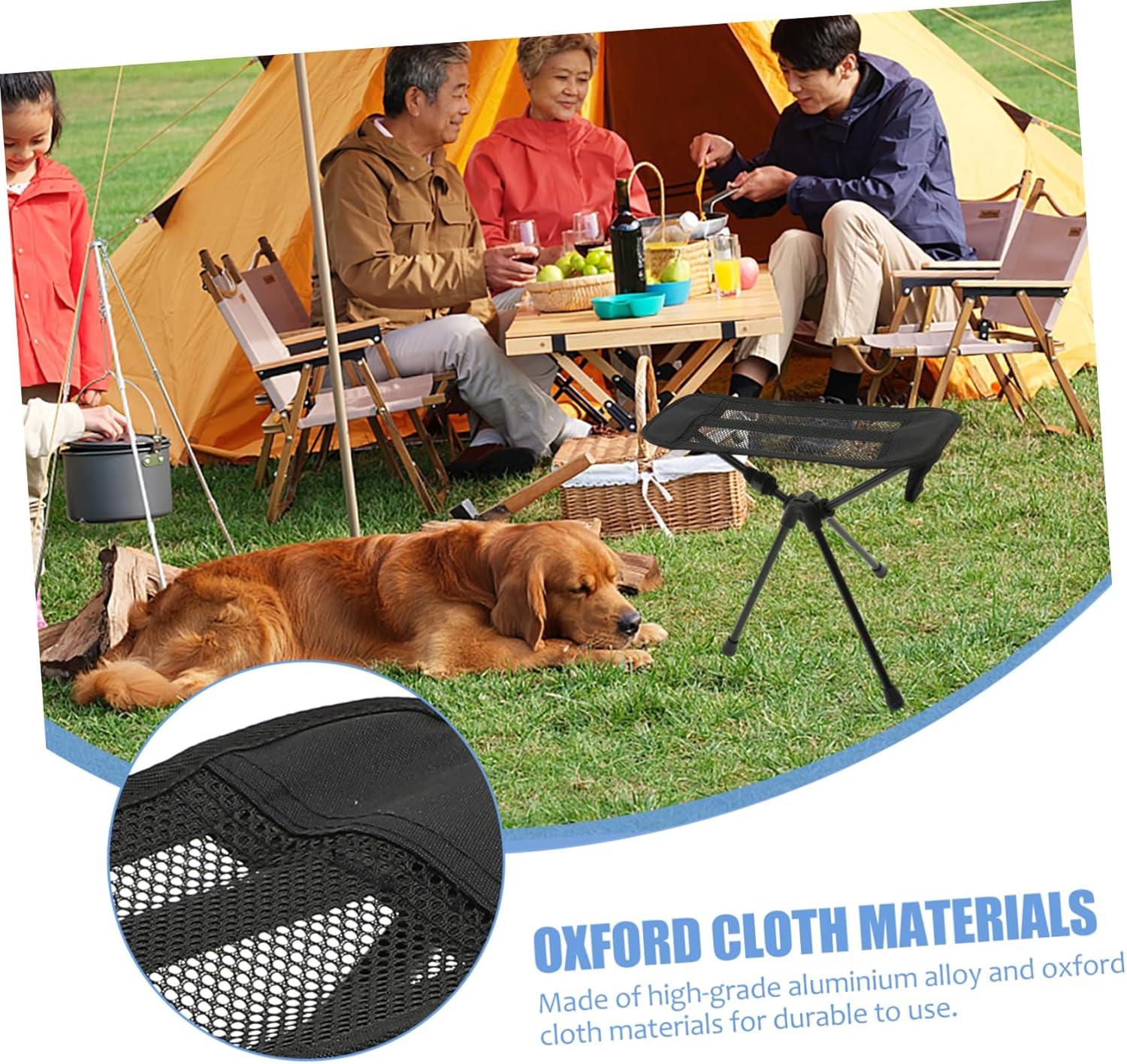 Portable Foldable Camping Chair Lightweight Outdoor Stool Compact and Space-Saving for Fishing Hiking Picnic Black