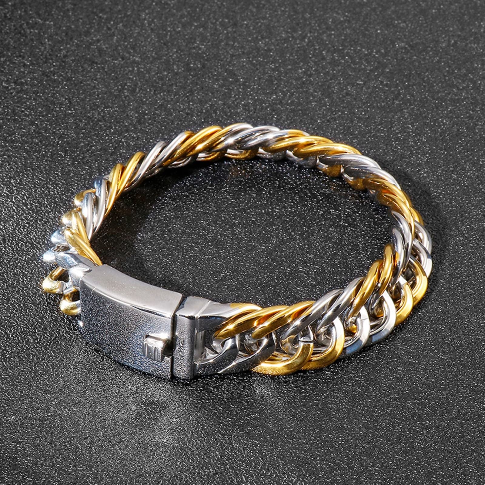 Armbänder, Schmuck Männer Panzerkette Unsichtbare Doppelverriegelungsverschlüsse Stilvolles und Schlichtes Design Armband für Herren