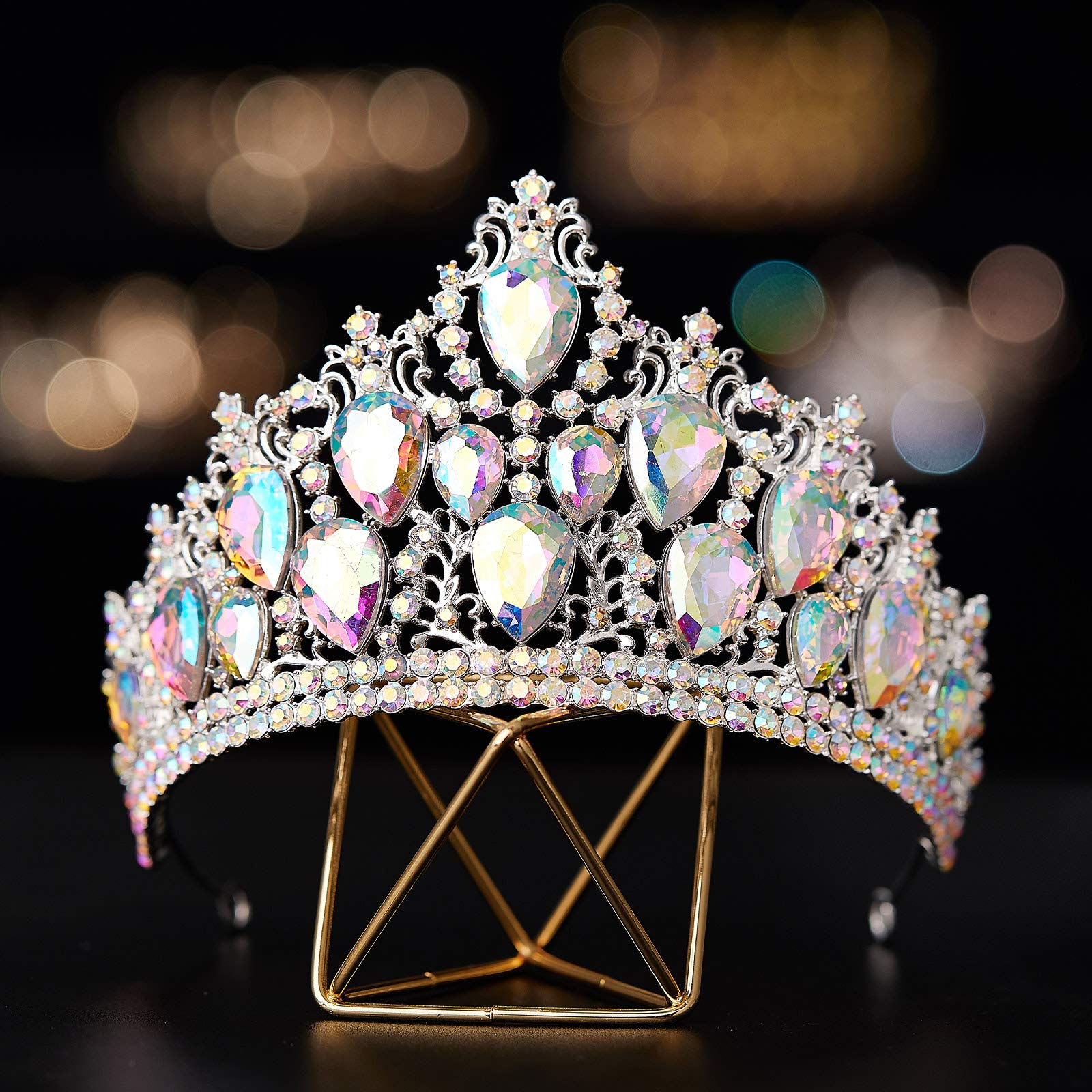 Amazon.com: SWEETV Tiaras and Crowns for Women, Iridescent  display picture 2