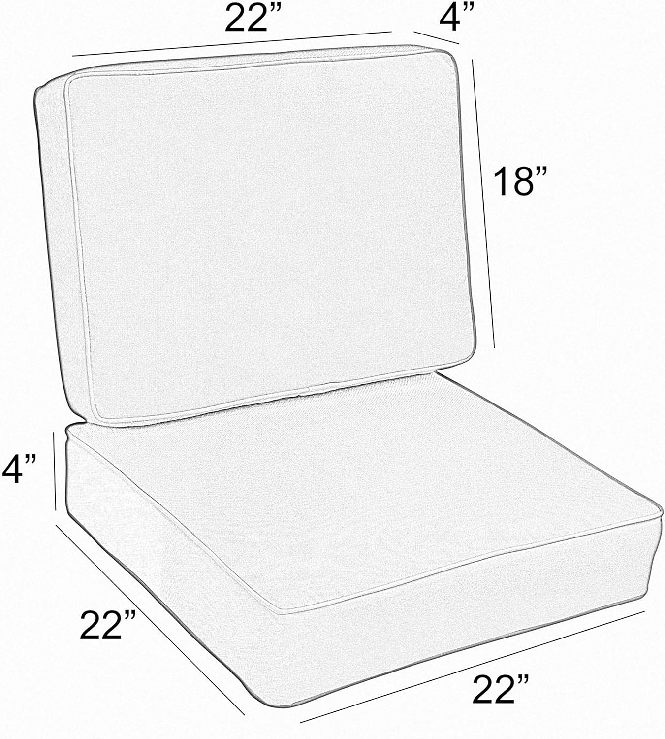 Sorra Home Sunbrella-Lido Indigo seat-Cushion-Set, 72 Count