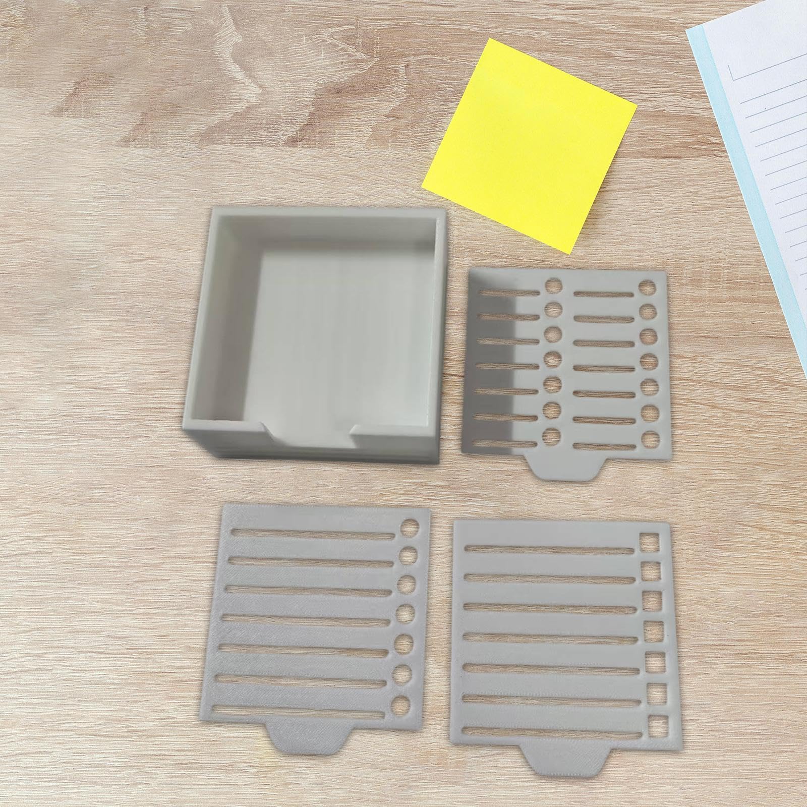 Porta Note Adesive Con 5 Modelli Stencil - Organizzatore Per Scuola, Ufficio, Casa