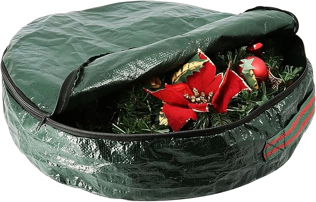 Qualtex Large Christmas Xmas Wreath Storage Bag With Handle - 61cm x 10cm