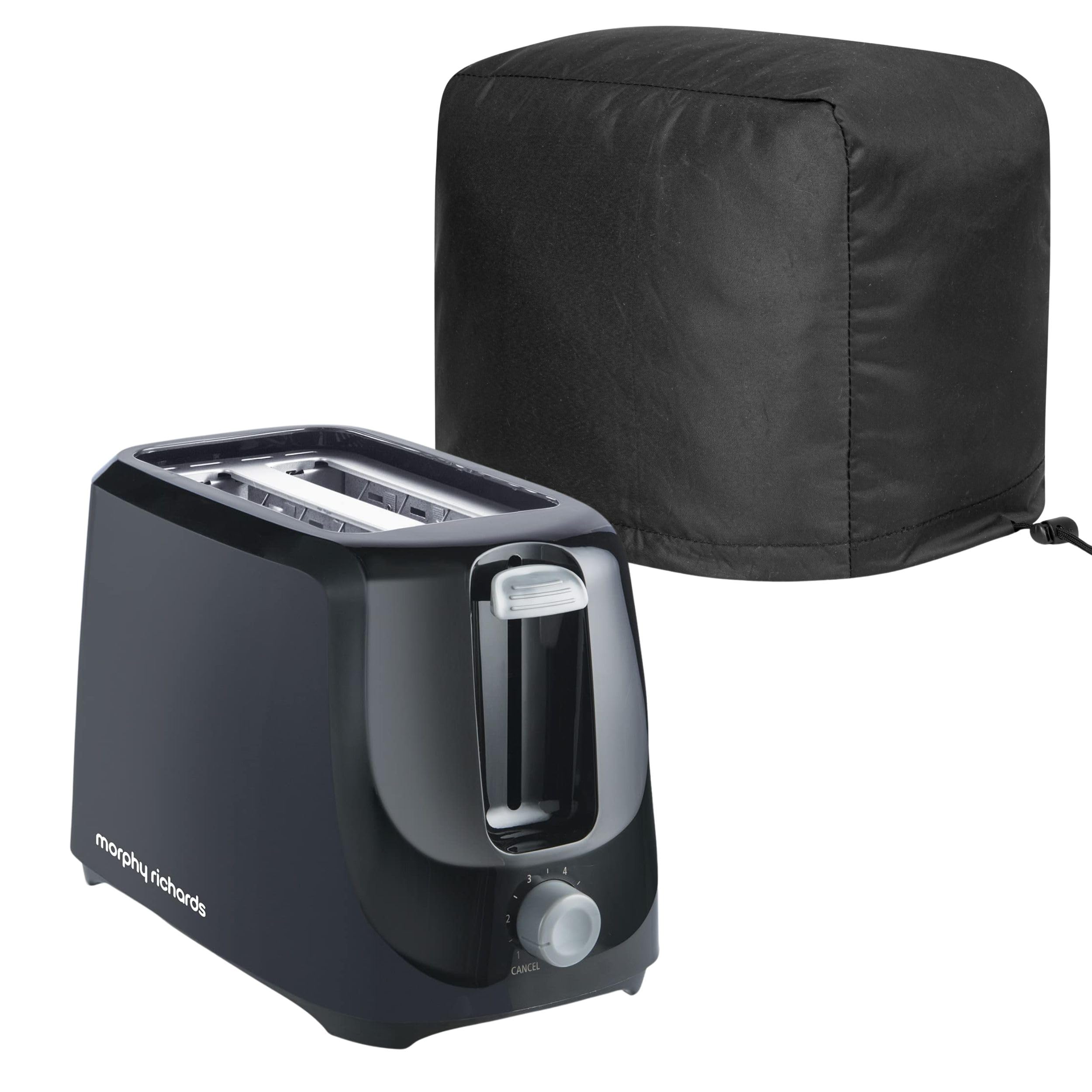 TDCL 2 Slice Toaster Dust Cover for Morphy Richards AT 200 Toaster – Waterproof Toaster Cover with Top Handle & Front Pocket, Kitchen Appliance Protector (Black)-image-34