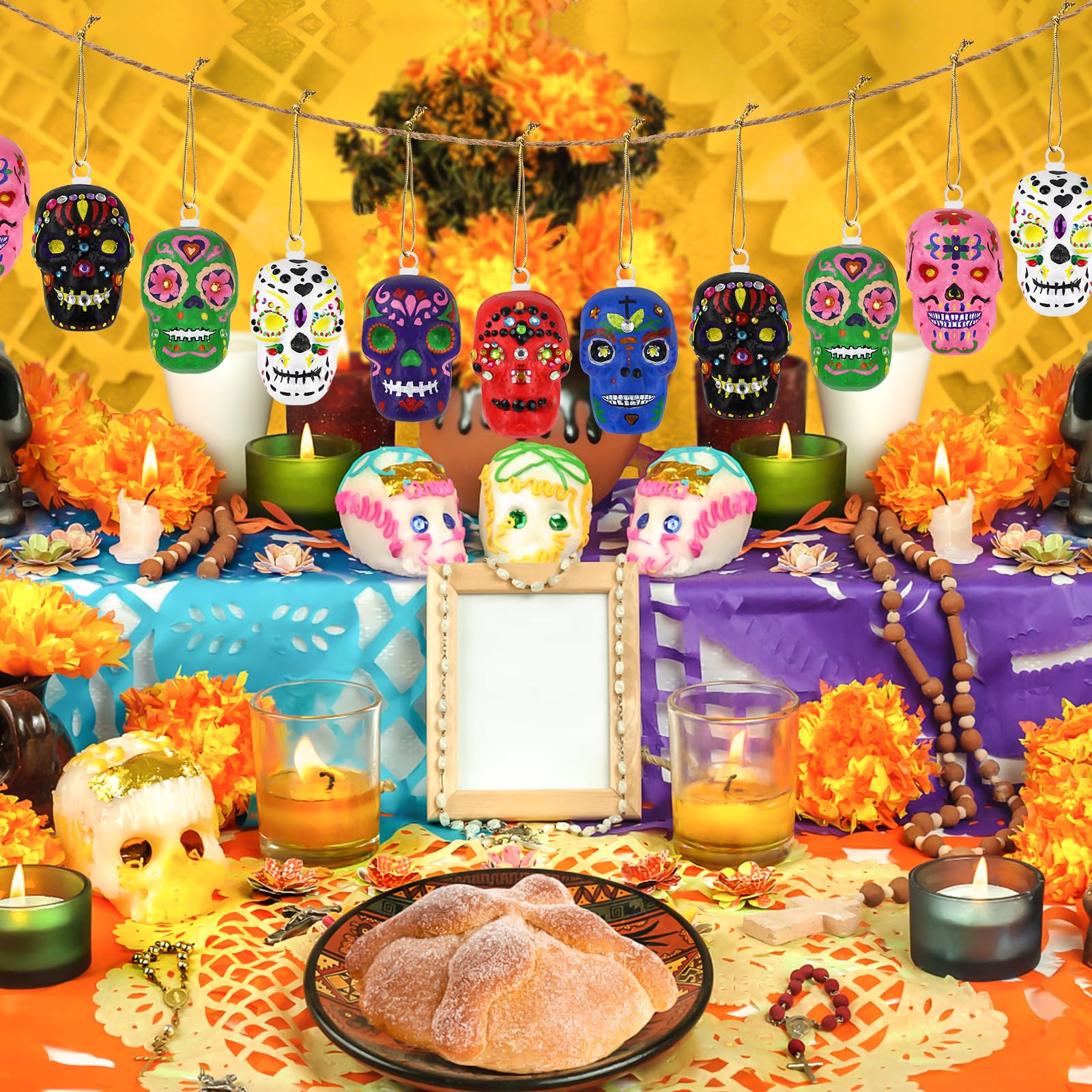 Spilla In Metallo Smaltato Con Teschio Di Zucchero: Día De Muertos Calavera - Tradizione Messicana - Italia - Foto 9