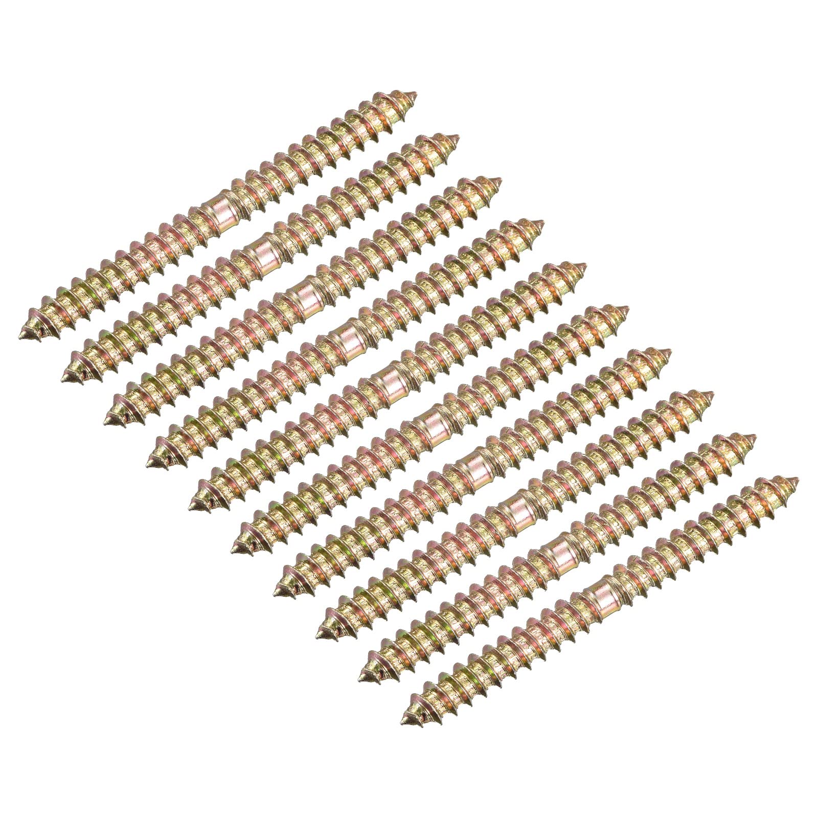 uxcell 6x70mm Hanger Bolts, 24pcs Double Ended Self-Tapping Thread Wood to Wood Dowel Screws for Wood Connecting