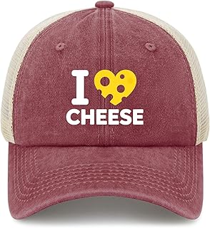 I Love Cheese Hiking Hat Mens Breathable Boys Trucker Caps