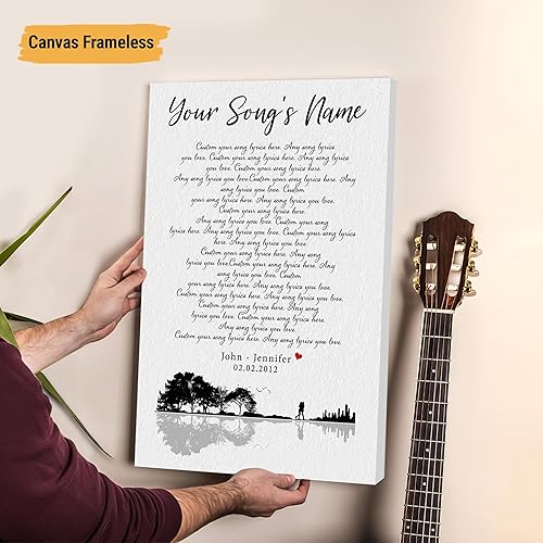 Vista 73 de VICILO Póster musical personalizado con letras de canciones, decoración sentimental perfecta, regalo de San Valentín para él, regalos de novio