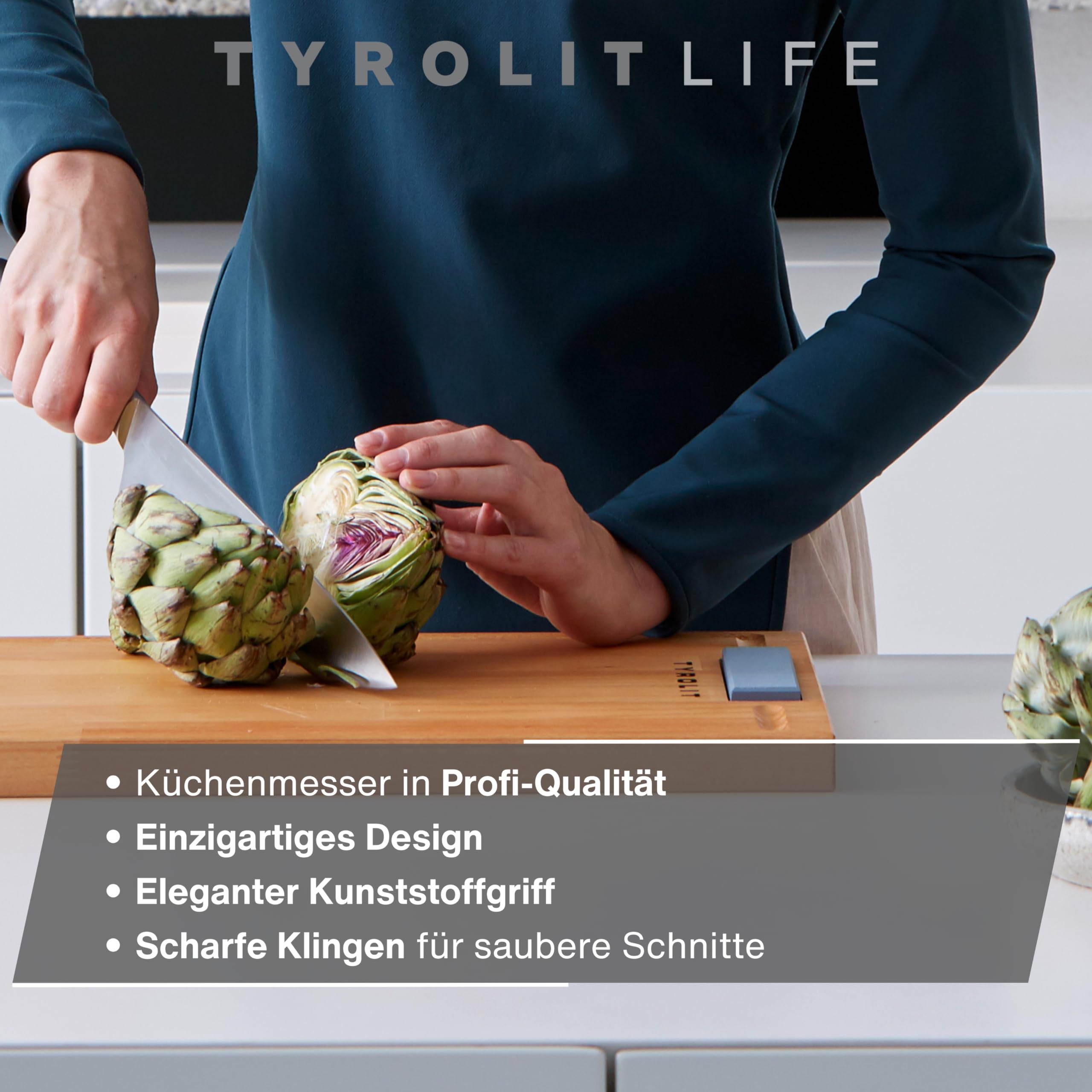 Tyrolit LIFE Spickmesser mit höchster Schnittqualität - 10cm, mehrfach eisgehärtete Edelstahlklinge (56 HRC) - extrem scharfes Profi Kochmesser für Fisch und Fleisch - Made in Tirol