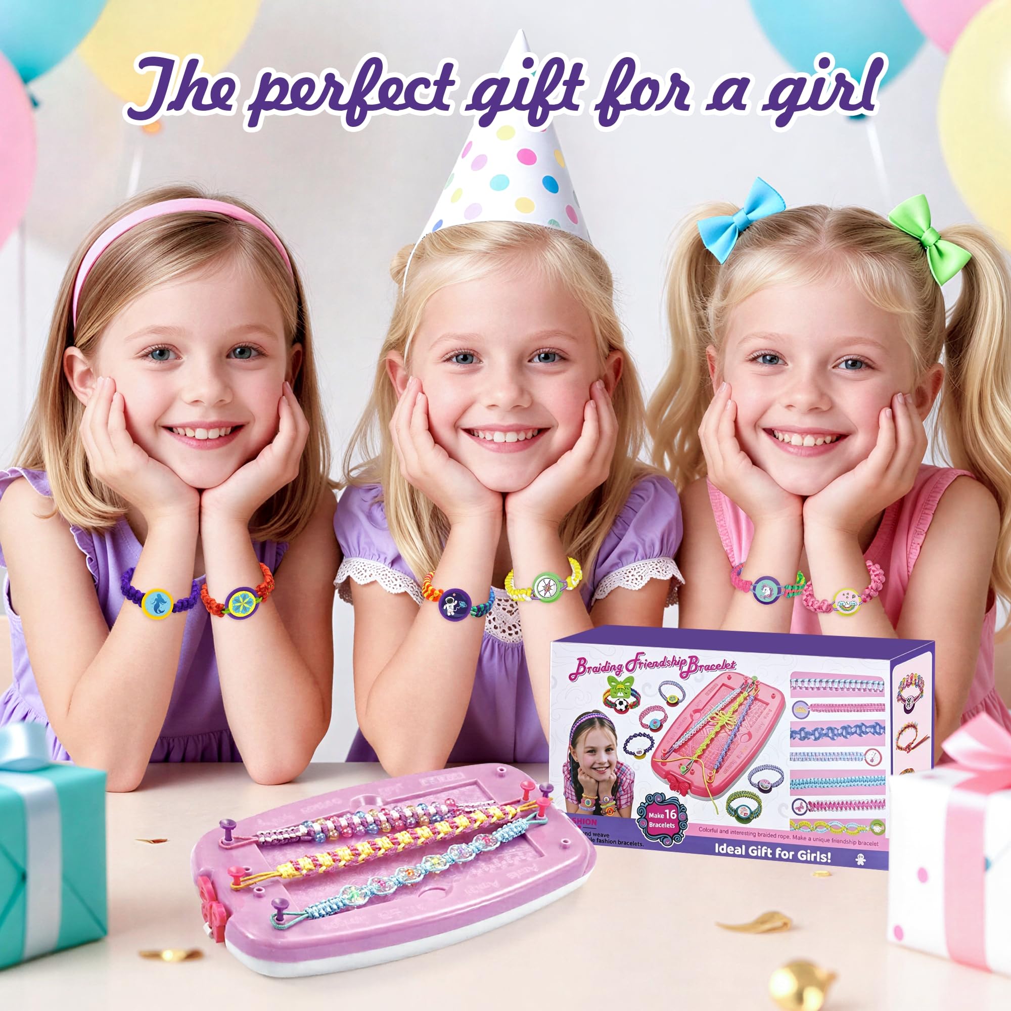 Kimsky Pulseras de la amistad para hacer tú mismo, pulseras para niños, pulseras de la amistad, juego de manualidades, pulseras de anudación, adecuadas para niñas de 6 a 12 años, manualidades para