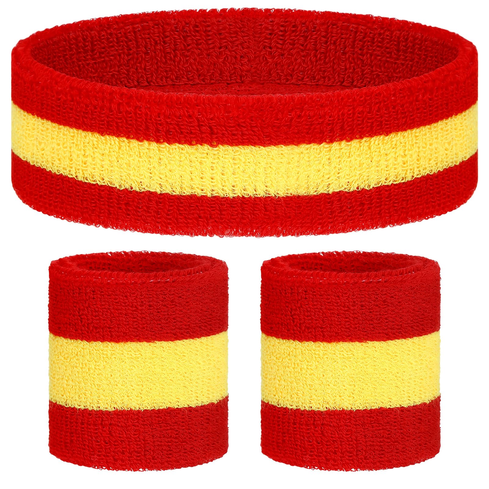 Knitgrip 3 Pack Neon Sweatbands Set Headband Wristband