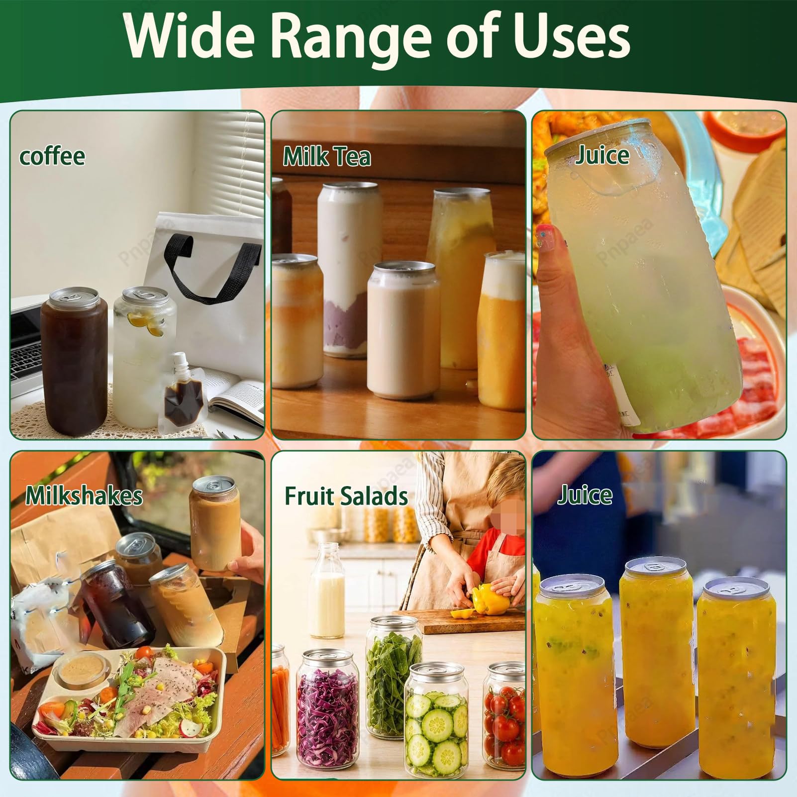 Saftflaschen,200er-Wiederverwendbare GeträNkebehäLter, Transparente Saftflaschen, 250 Ml-700ml Saft,FüR Saft, Milch, Tee, Kaffee Und Limonade, 500ml