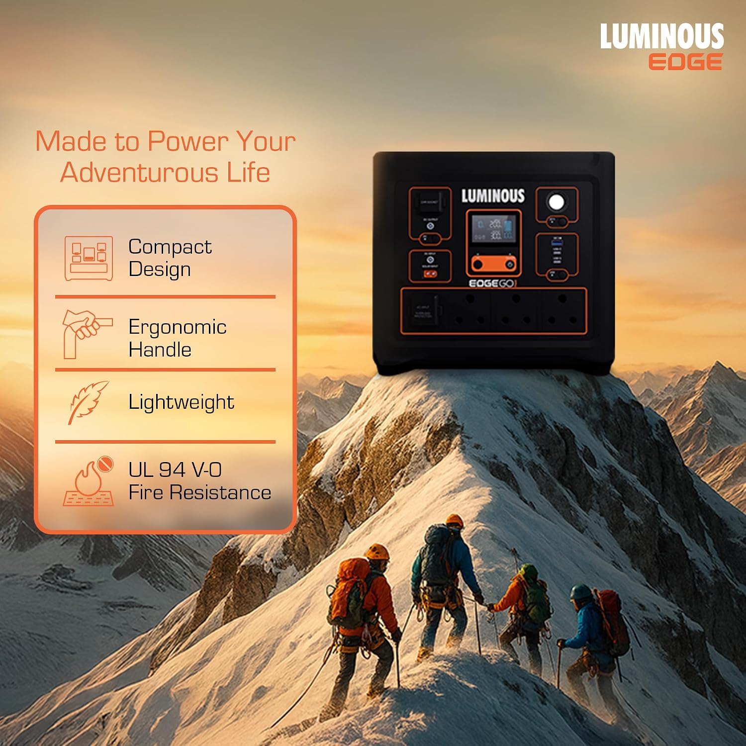 Luminous Edge GO P1000 with compact design and ergonomic handle