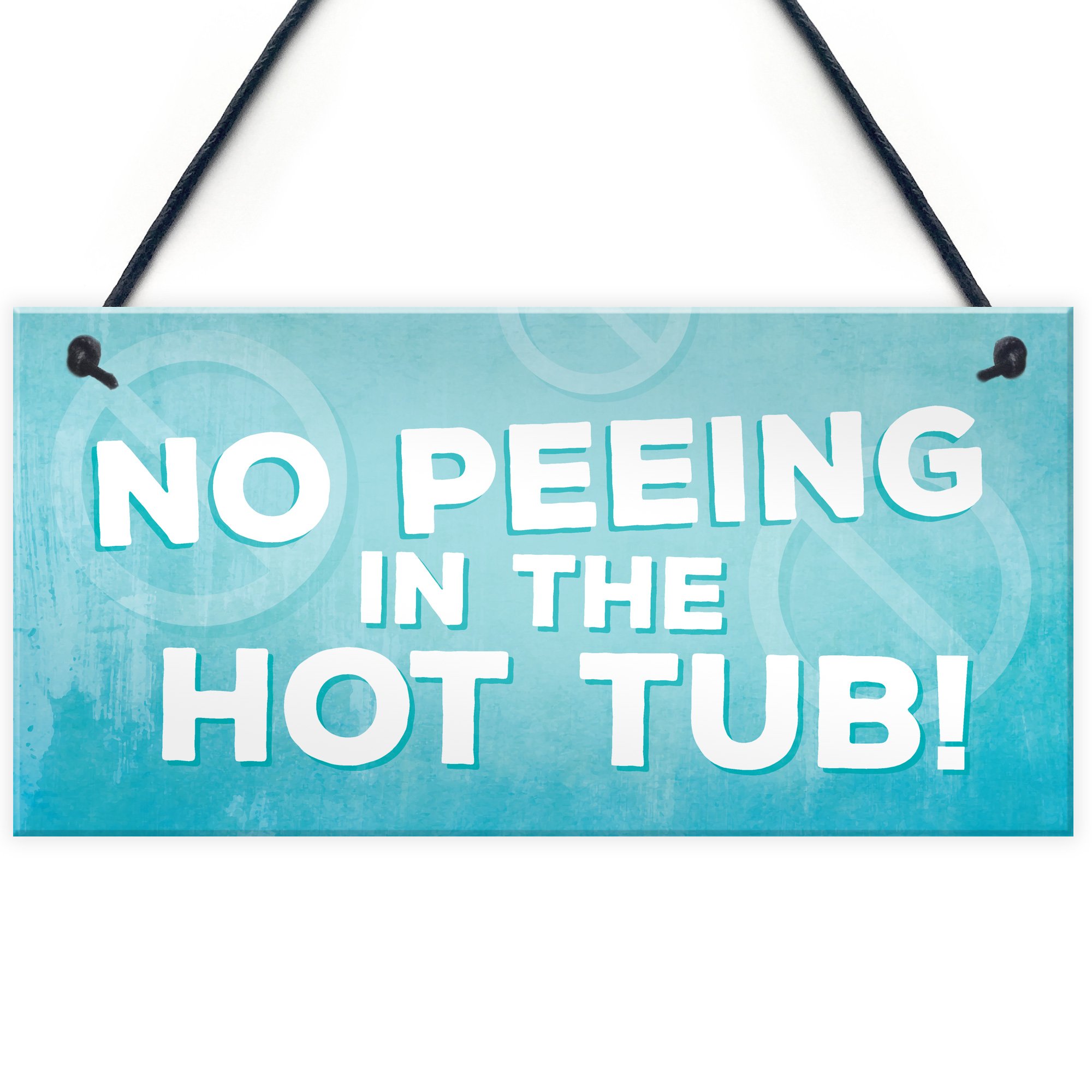 Red Ocean Hot Tub Party No Peeing Rules Sign Hanging Garden Shed Plaque Funny Gift Home Decor