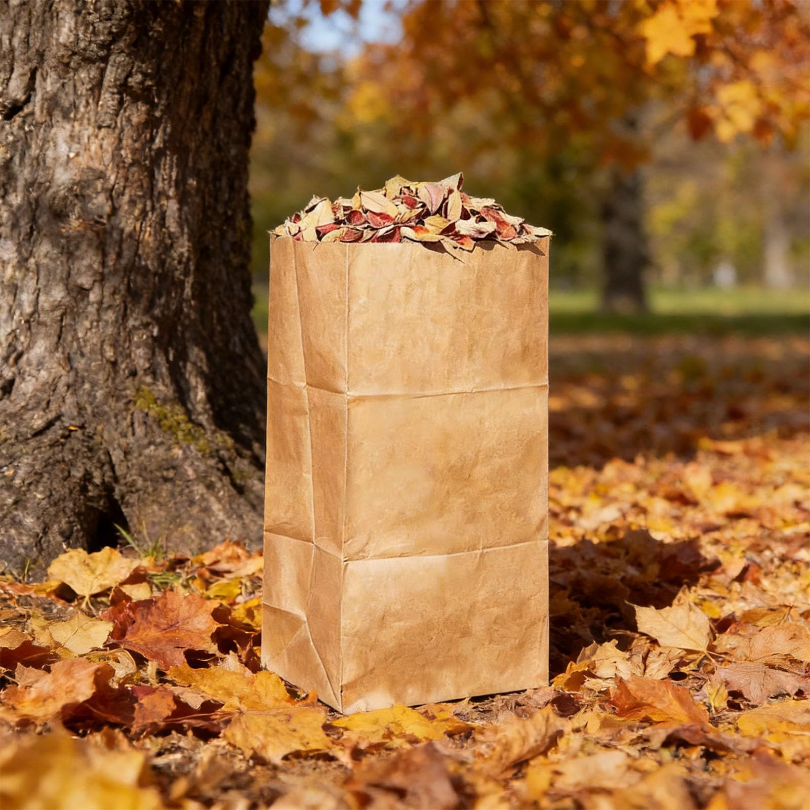 Generico Sacco Carta Artigianale a Strati Sacchetti per Raccolta Foglie Sacchetti per Prati Naturali Sacco per stoccaggio rifiuti per Giardino Esterno Uso Domestico 10" Cestino Carta Resistente